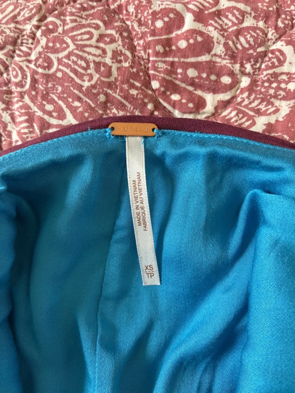 Free People Teal and Burgundy Backless Dress- NWT - Picture 5 of 9